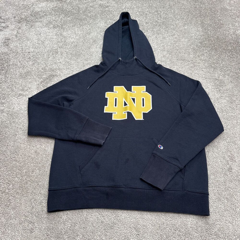 Champion Notre Dame Fighting Irish Hoodie Sweatshirt Womens Large Navy Blue